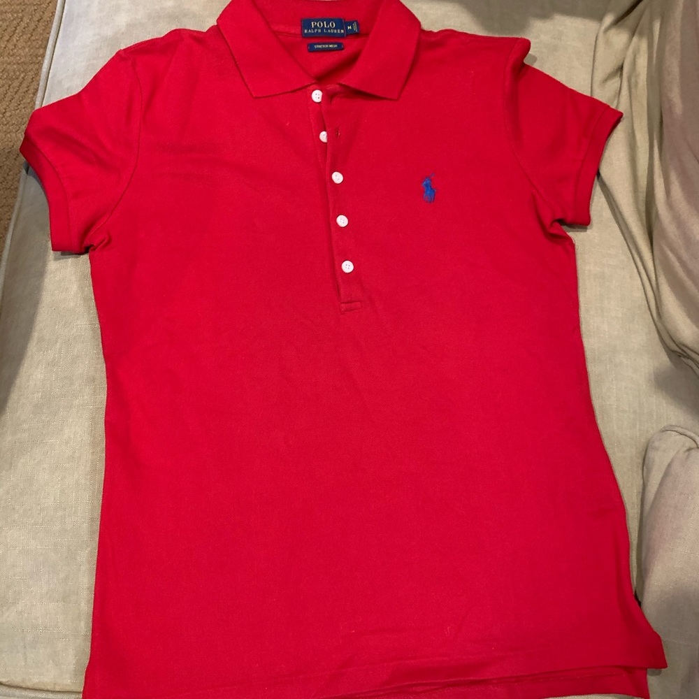 Ralph Lauren cotton mesh skinny polo - Red
